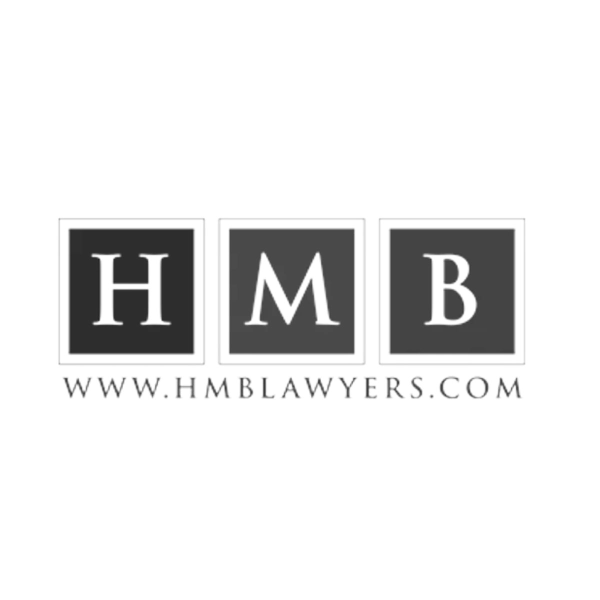 HMB Lawyers logo with website URL www.hmblawyers.com in bold, black and white design.