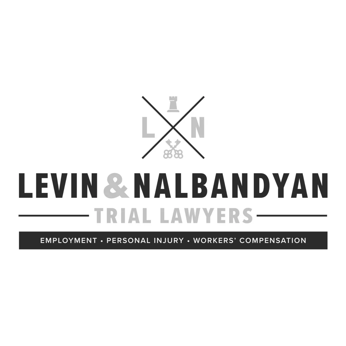 Levin & Nalbandyan Trial Lawyers logo, specializing in employment, personal injury, and workers' compensation cases.