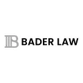 Bader Law logo featuring stylized B design in gray and bold black text on white background.